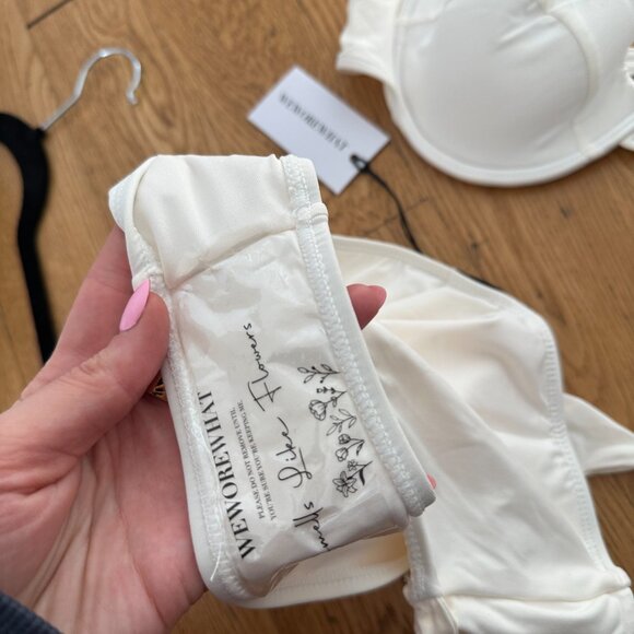 NWT WeWoreWhat Swimsuit Riviera Bikini Bottom In Off White High Waist Sz Small - Picture 7 of 7